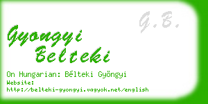 gyongyi belteki business card