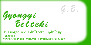 gyongyi belteki business card